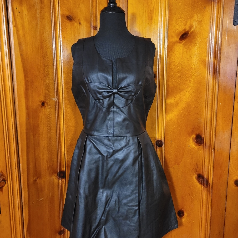 Faux leather dress